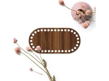 Dřevěné dno na košík OVÁL typ A 20x10 cm Ořech HDF