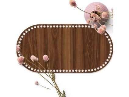 Dřevěné dno na košík OVÁL typ A 40x20 cm Ořech HDF
