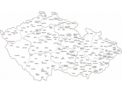 Dřevěný obraz Mapa České Republiky 140x80 cm bez označení Krajů