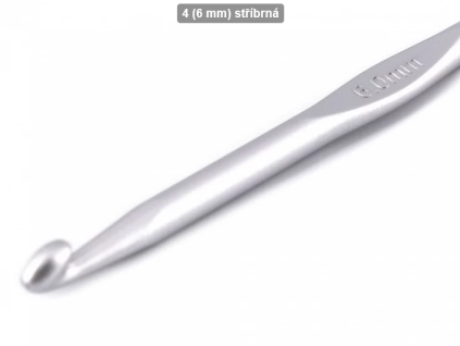 Háček na háčkování vel.6 mm celokovový