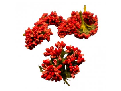 Vánoční červené bobule - dekorační snítka