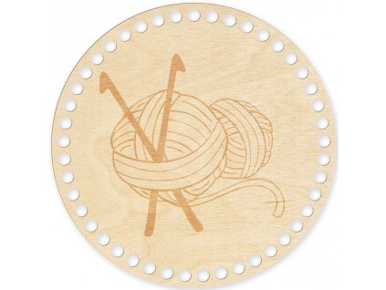 Víko na háčkovaný košík s motivem Klubíčka s háčkem