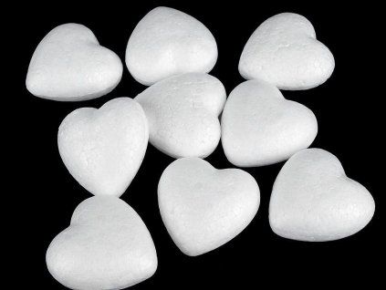 Srdce 4,4x4,7 cm polystyren (Varianta White, Balení 20 ks)
