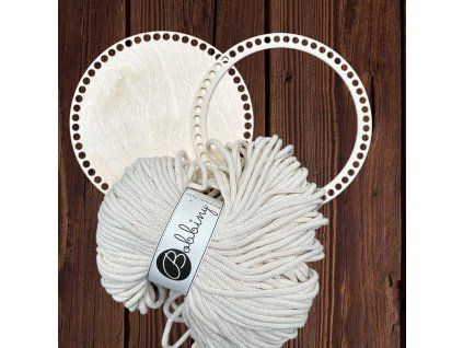 Set PLA prstenec + DNO - Kruh 22,5 - natural/ecru barva