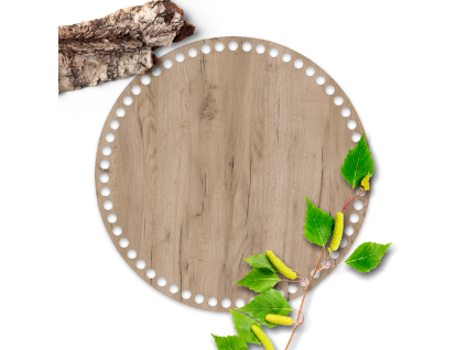 Dno na košík - Kruh 25cm - Grey craft HDF