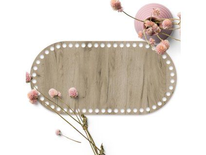 Dřevěné dno na košík OVÁL typ A 30x15 cm Grey craft HDF