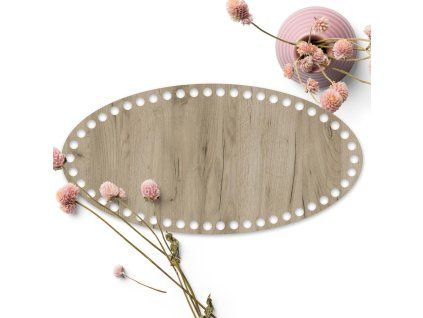 Dřevěné dno na košík OVÁL typ B 30x15 cm Grey craft HDF