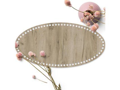 Dřevěné dno na košík OVÁL typ B 40x20cm Grey craft HDF