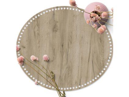 Dřevěné dno na košík OVÁL typ C 40x35 cm Grey craft HDF