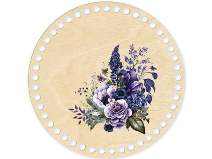 Víko na háčkovaný košík - Kruh 20cm, Indigo Minimal