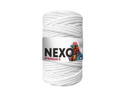 NEXO premium 5mm BÍLÁ - příze na háčkování (NEX01) hmotnost 500g