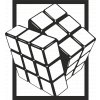 Dřevěný obraz Rubikova Kostka