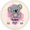 KOALA - Víko s motivem pro miminko (novorozence)  25cm - růžové pozadí