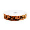 Rypsová stuha Halloween šíře 25 mm (Varianta 1 bílá pavouk, Balení 1 m)