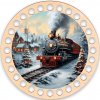 Vánoční podtácek, ozdoba na stromek - Vánoční vlak 13,3cm