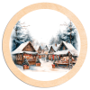 Víko na háčkovaný košík - Kruh 20cm, Vesnička