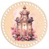 Víko na háčkovaný košík - Kruh 20cm, Betlémské světlo (edice růžové vánoce)