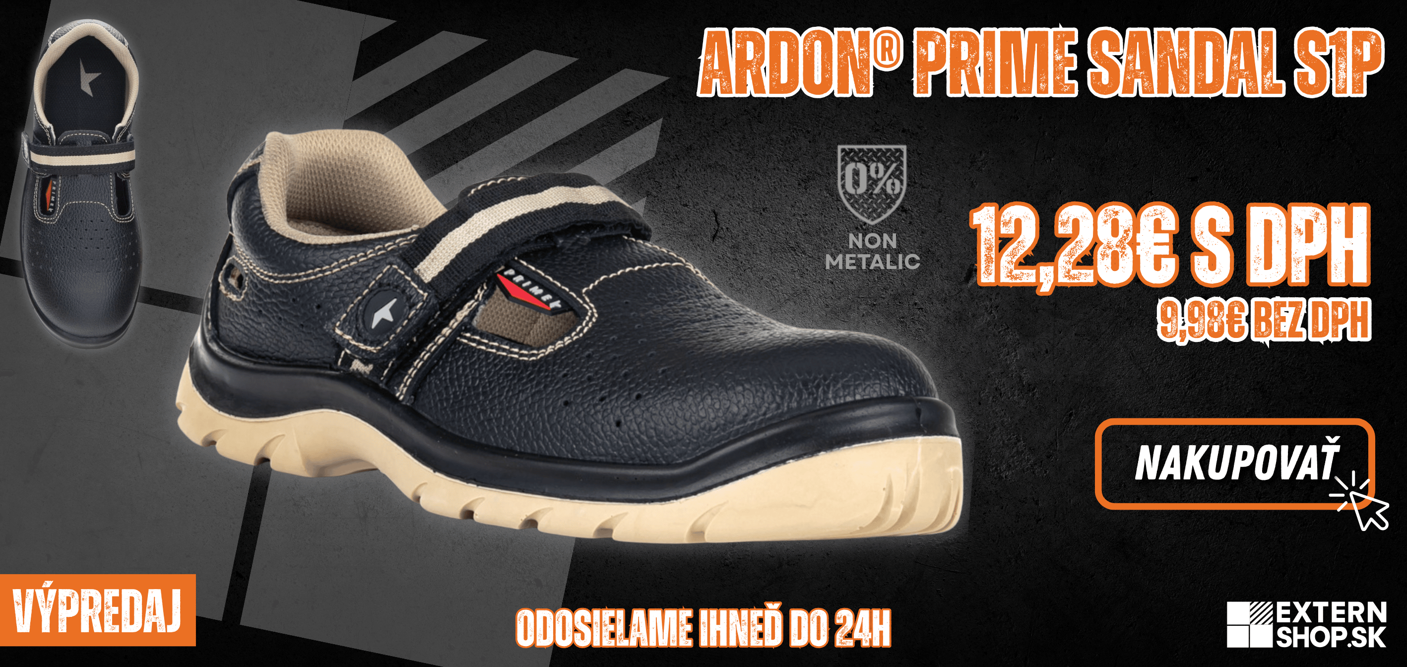 Bezpečnostná obuv PRIME SANDAL S1P bez kovových častí , G1302