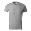 Heavy V-neck-tmavosivý melír