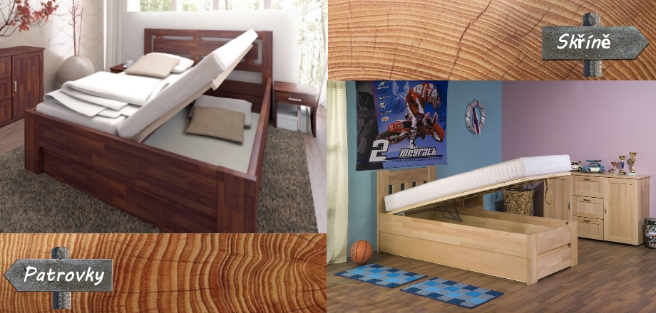 Postele s úložným prostorem