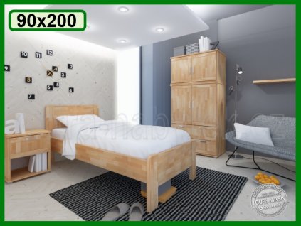 Jednolůžková postel Karin 164 BUK (Šířka 90x200)