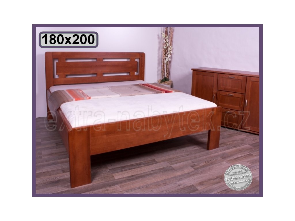 Postel Naomi supra -Oblá 143 BUK  Masivní postel ze dřeva