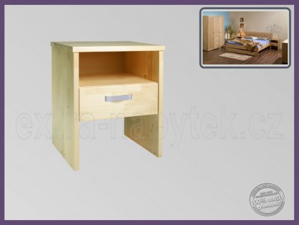 Noční stolek Erik 095 SMRK  Dřevěný stolek k vysokým postelím