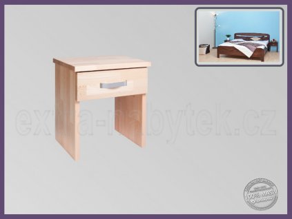 Noční stolek Alex 099 BUK  Dřevěný nízký noční stolek