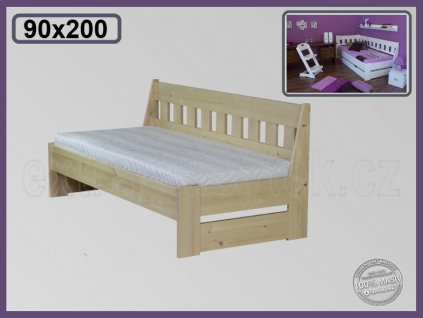 Postel Arleta lavice 121 SMRK  Dřevěná postel Arleta - lavice