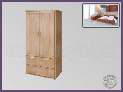 Skříň Alfa 2D - Grand BUK  Dřevěná skříň do ložnice
