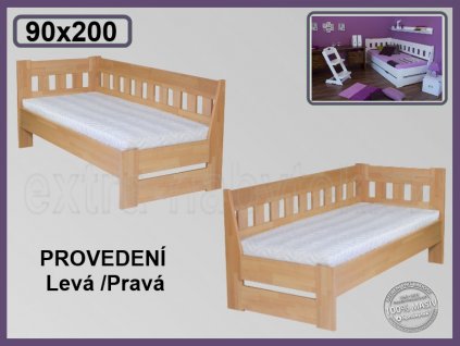 Postel Arleta senior Levá/Pravá 121 BUK  Rohová postel ze dřeva
