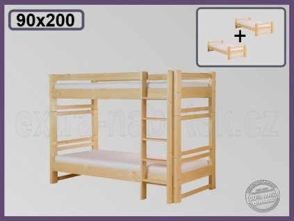 Lucas rozkládací 103 SMRK  Dřevěná patrová postel