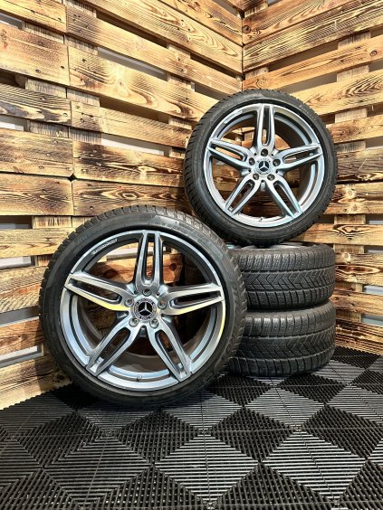 ZIMNÍ - Mercedes Benz třída E W213 - originální ALU disky AMG 5x112 R19 (A2134012000, A2134012100) - sada 4 ks
