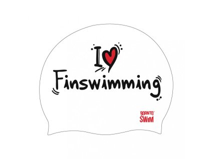 Plavecká čepice I ❤ Finswimming bílá