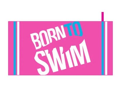 Microfibre osuška BornToSwim velké logo růžová
