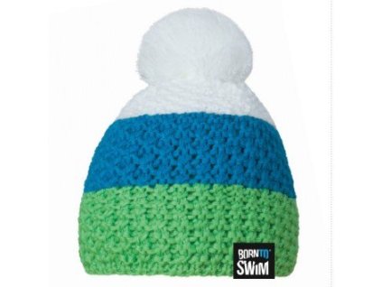 Zimní čepice BornToSwim® s bambulí světle zelená