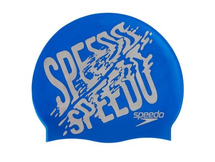Plavecká čepice Speedo Slogan Print  modrá