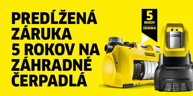 Kärcher predĺžená záruka na 5 rokov na čerpadlá