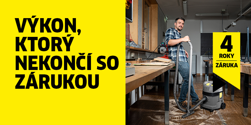Kärcher predĺžená záruka na 4 roky na profesionálne vysávače