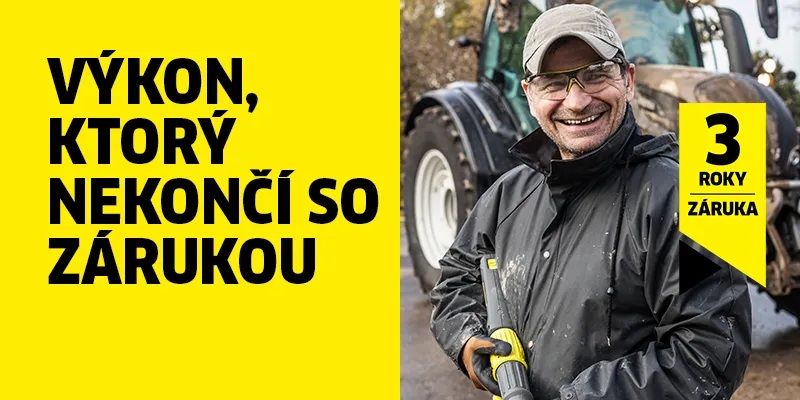 Kärcher predĺžená záruka na 3 roky na HD a HDS vysokotlakové čističe