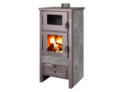 Kachle Pro TAURUS Ceramic, šedé, 12 kW, 120 mm, s rúrou na pečenie | ajtech.sk