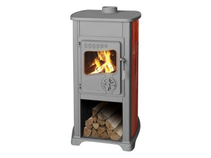 Kachle Bella Thalia, červené, 5,4 kW, 102 cm, liatina/šamot | ajtech.sk