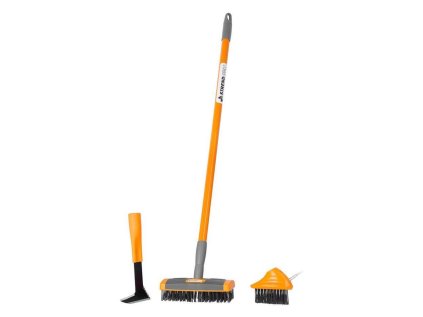 Strend Pro Čistiaca kefa na zámkovú dlažbu, 4 dielna sada, 3x10 cmm, 6x19 cm | ajtech.sk