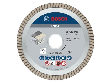 Bosch Diamantový rezací kotúč Best for Ceramic ExtraClean Turbo 125 x 22,23 x 1,4 x 7 mm 1ks | ajtech.sk