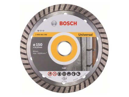 Bosch Diamantový rezací kotúč Standard for Universal Turbo 150 x 22,23 x 2,5 x 10 mm | ajtech.sk