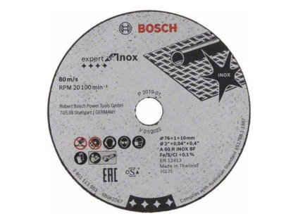Bosch rezný kotúč rovný EXPERT for INOX A 60 R IN, 76 x 10 x 1 mm | ajtech.sk