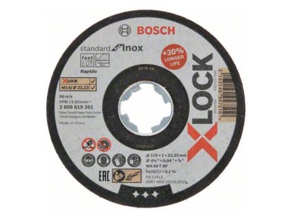 Bosch rezný kotúč rovný Standard for INOX WA 60 T BF, 115 x 22,23 x 1 mm | ajtech.sk