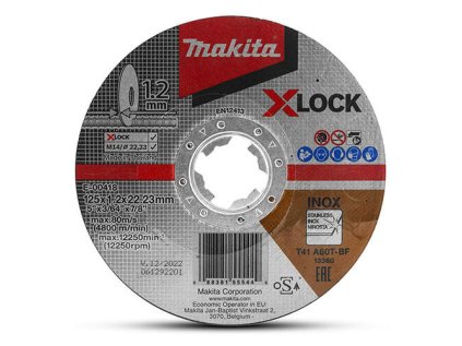 Makita Rezací kotúč X-LOCK 125 x 22,23 x 1,2 mm E-00418 | ajtech.sk