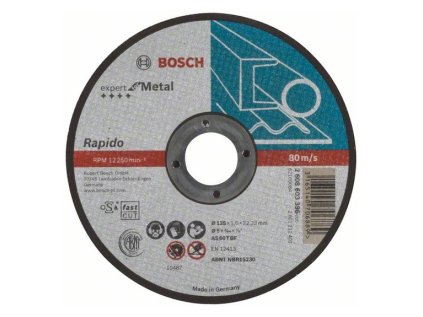 Bosch rezný kotúč rovný EXPERT for Metal Rapido AS 60 T BF, 125 x 22,23 x 1 mm | ajtech.sk