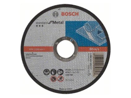 Bosch rezný kotúč rovný Standard for Metal A 60 T BF, 115 x 22,23 x 1,6 mm | ajtech.sk